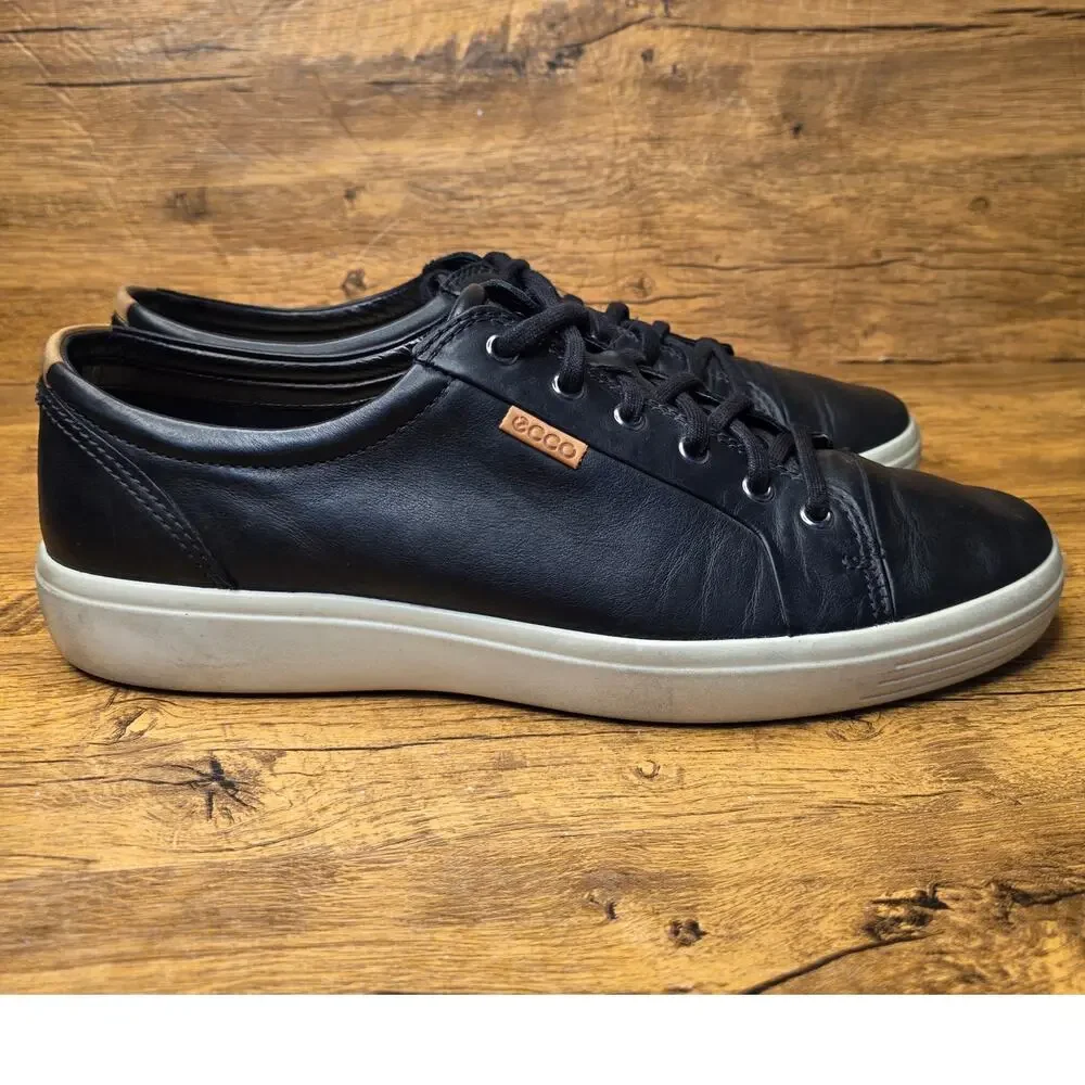 ECCO Soft 7 black leather Mens Sneakers size 46 US12